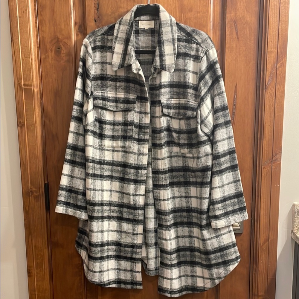 Plaid Women's Jacket in Black and White
